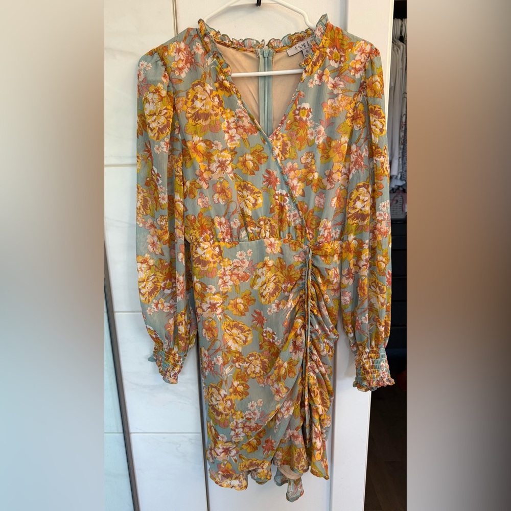 Inspired Hearts Floral Long Sleeve Dress in Blue and Orange - never worn
